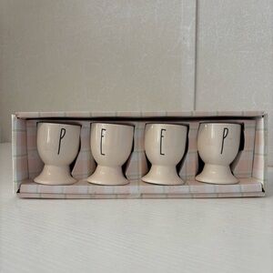 Rae Dunn PEEP ceramic egg cups. These are Artisan Collection by Magenta